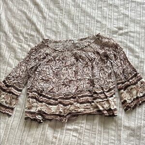 American Eagle Outfitters Brown Floral Blouse